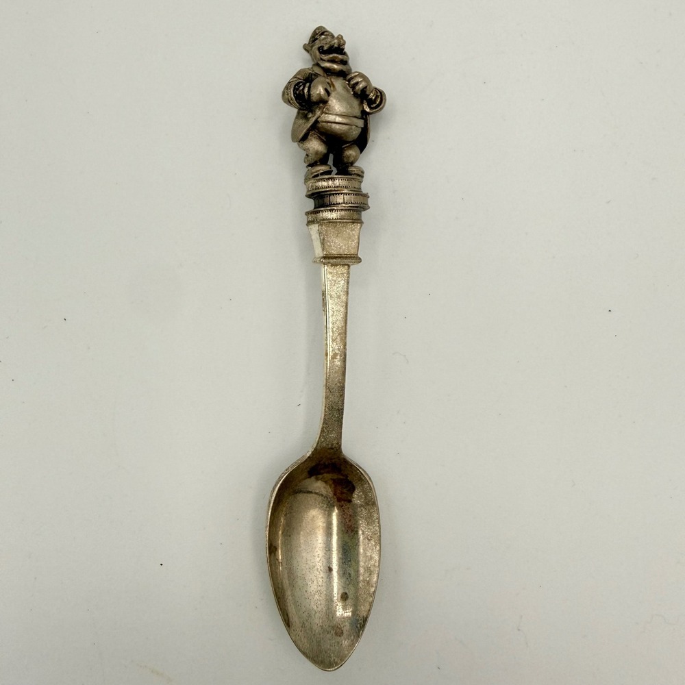 Vintage 1980s Disney Peg Leg Pete Pewter Silver-Plated Collector Spoon